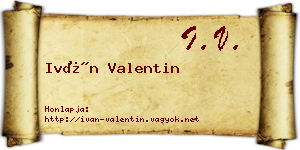 Iván Valentin névjegykártya