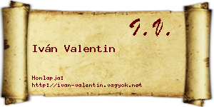 Iván Valentin névjegykártya